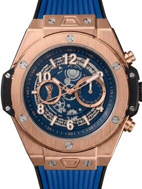 BIBI - B1211 World Cup Gold Case, Blue Dial, Blue Silicone Strap